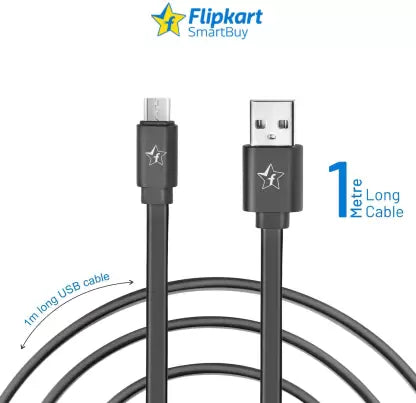 Flipkart SmartBuy Micro USB Cable 2.4 A 1 m AMRPB1M01 (Compatible with Mobile, Power Bank, Tablet, Laptop, Black, One Cable) Flipkart SmartBuy Micro USB Cable 2.4 A 1 m AMRPB1M01 (Compatible with Mobile, Power Bank, Tablet, Laptop, Black, One Cable)